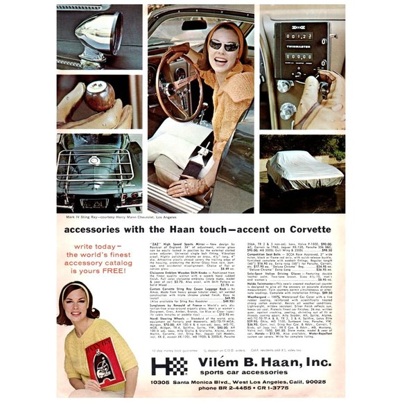 1965 Vilem B Haan Classic Car Accessories Corvette Vintage Print Ad Luggage Rack - Picture 1 of 1